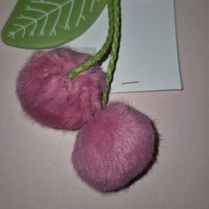 Charming Pink Cherry Keychain